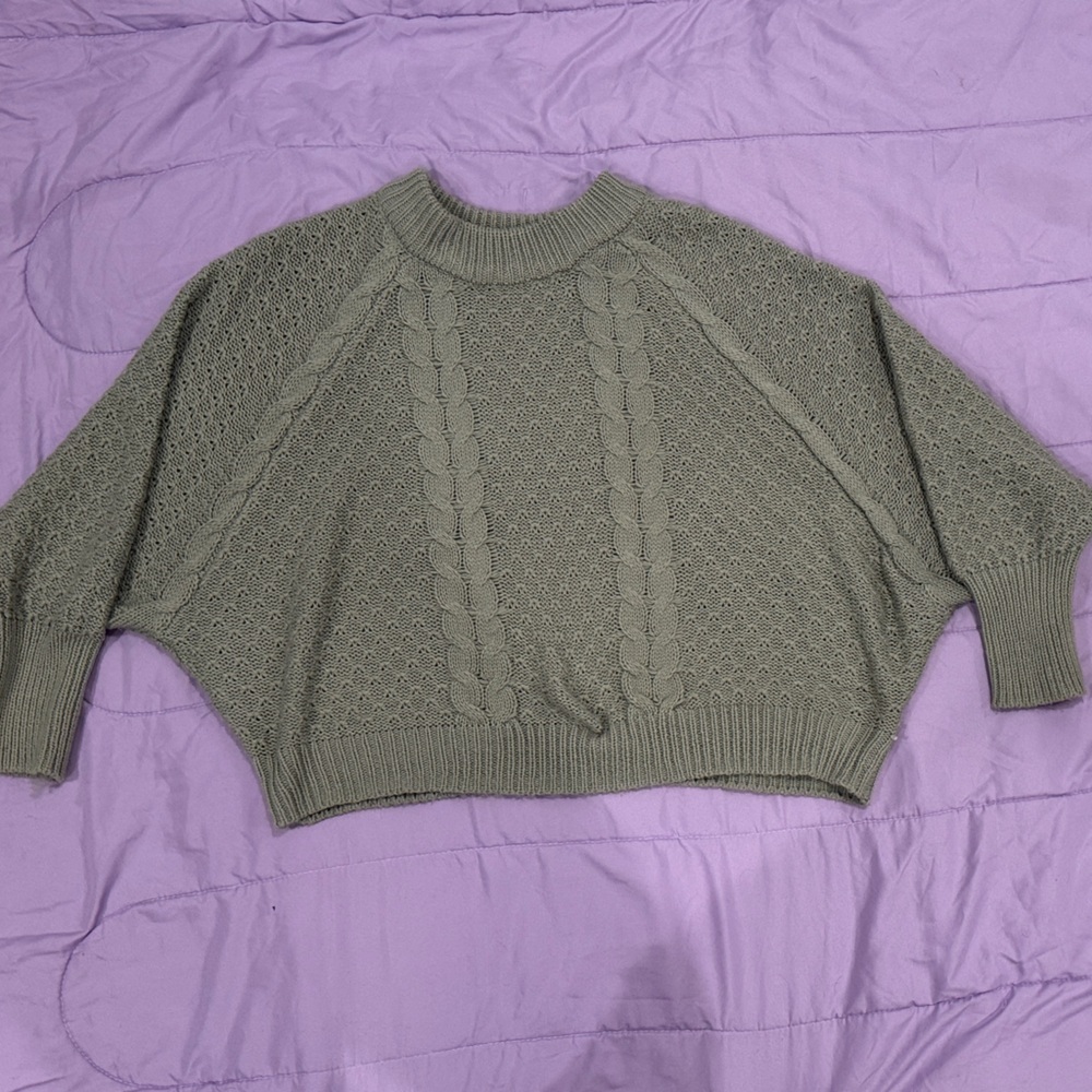 Women's Textured Knit Sweater - Green